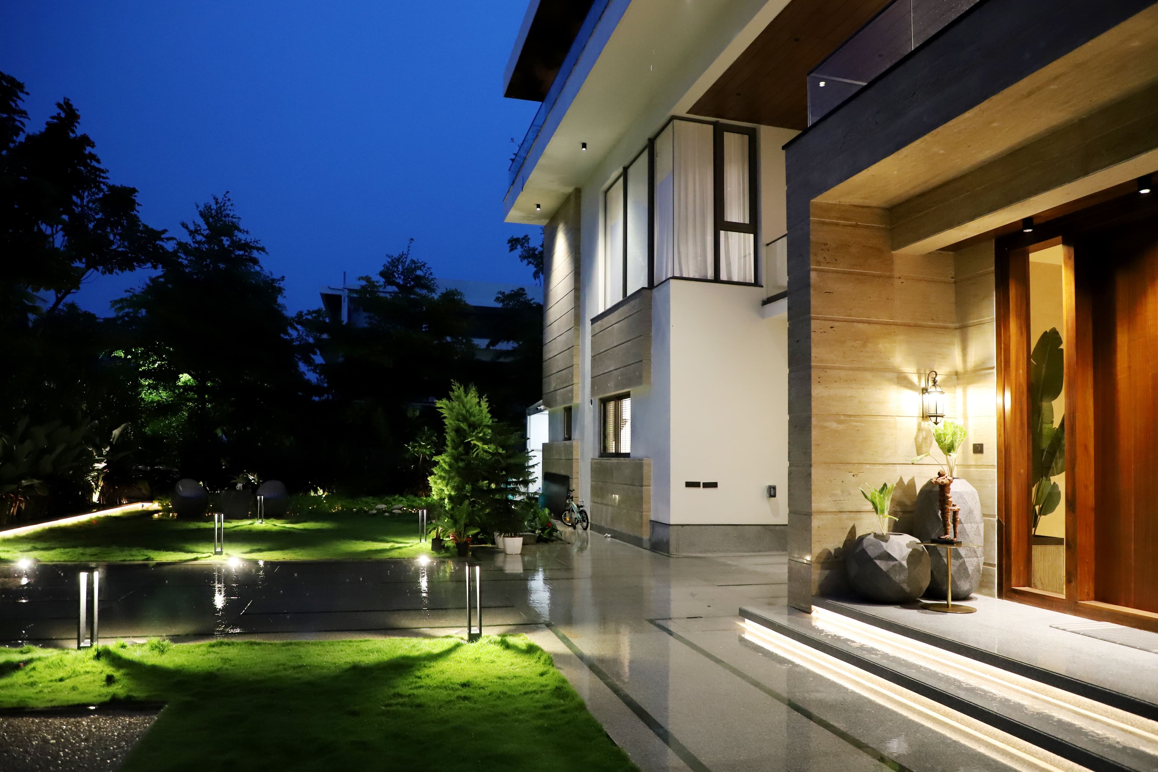 The residence after dark