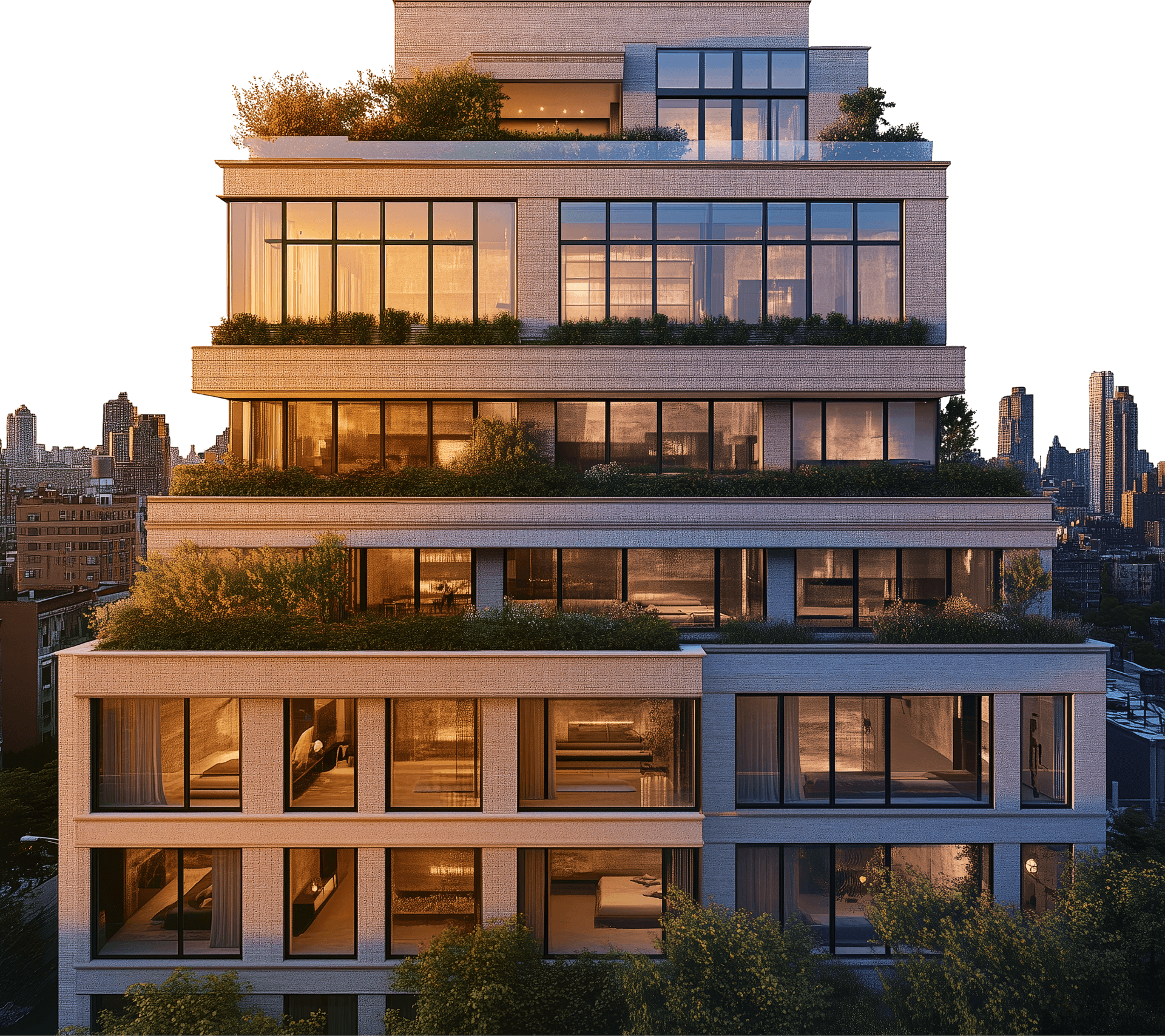 An Odza residence at golden hour